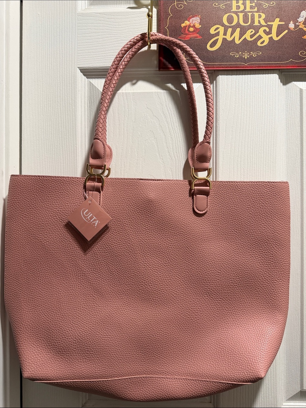 Ulta Beauty Dusty Rose Tote with Braided Handles